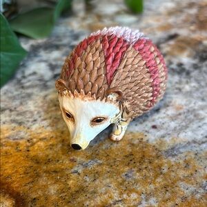 Jim Shore Handcrafted Hedgehog Figurine - Red and Brown